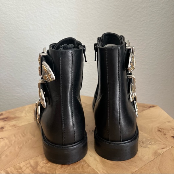 Maje (NWOT) 39 Jackpot Buckled Leather Western Ankle Studded Boots - Picture 14 of 16